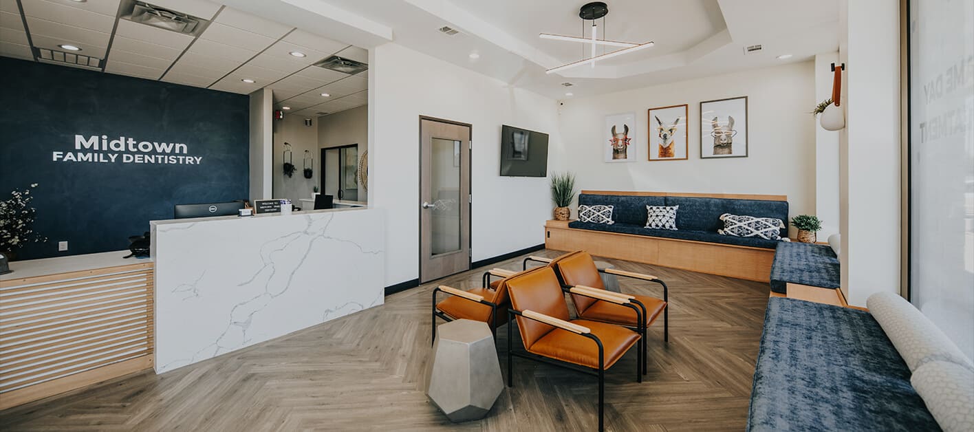 Reception area in Midtown Family Dentistry of Dallas