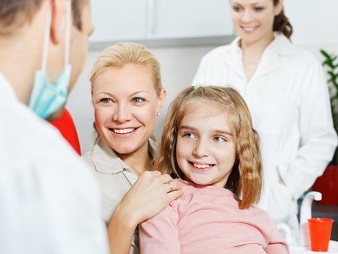 young girl at dentist