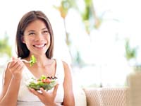 woman eating healthy food