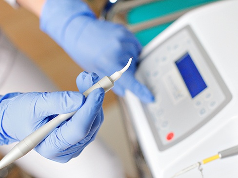 Up-close view of a soft tissue laser