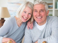 senior man and woman in their living room