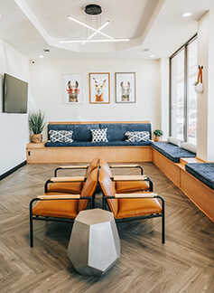 Welcoming dental office reception area