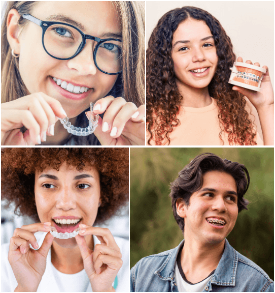woman holding invisalign